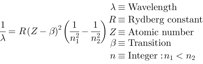 1 1 1 Wavelength R Rydberg constant Z z- Atomic number (3 Transition
 n Integer : Til < 